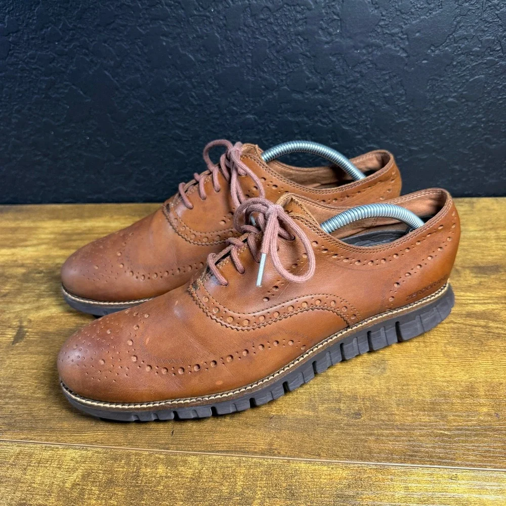 Cole Haan Zerogrand C29411‎ British Tan Leather Wingtip Oxford Mens 9.5M